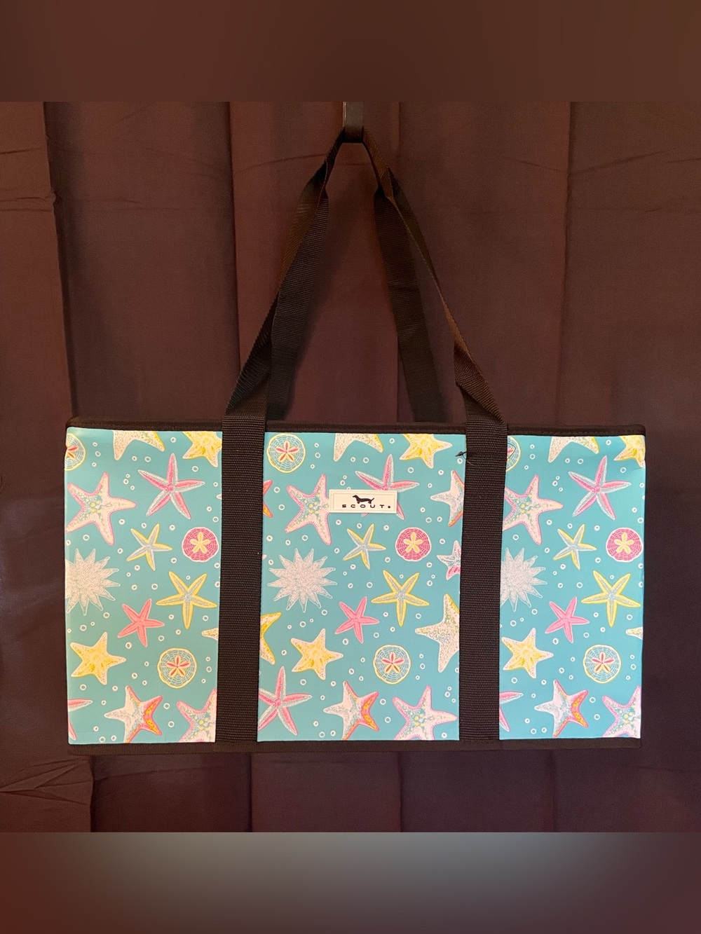 Scout Cabana Boy Extra-Large Tote Bag in Undersea Fish & Starfish in Turquoise